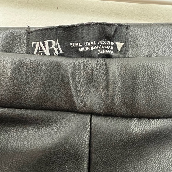 Zara Faux Leather Side Zip Pants - Picture 5 of 9